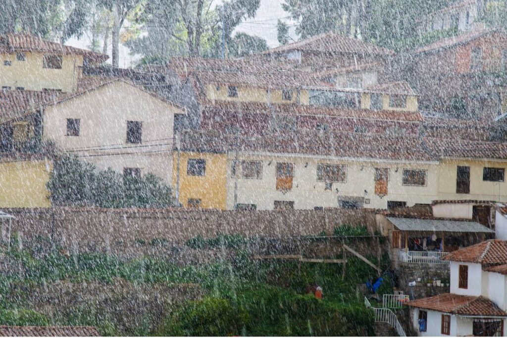 heavy rain in the city during the hurricane season