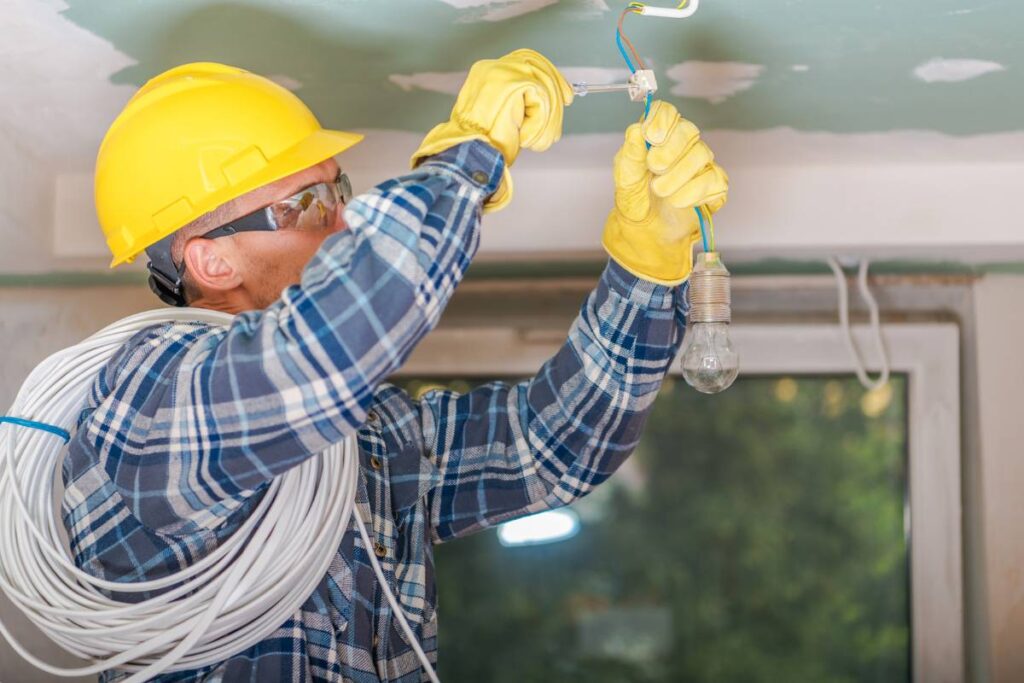 electrician working on electrical issues