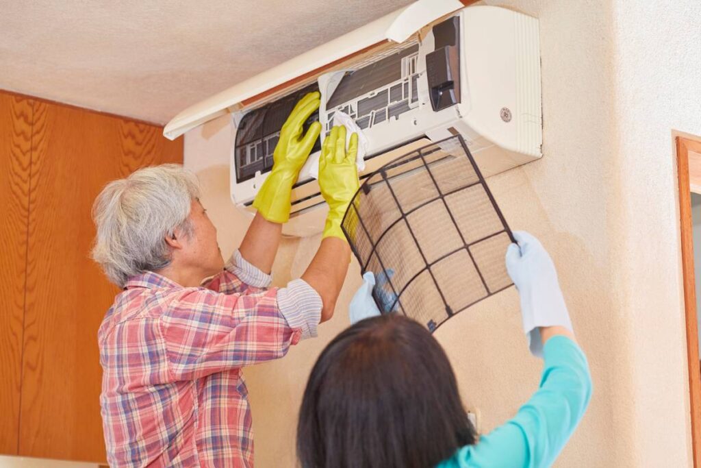 improve indoor air quality - cleaning air filter