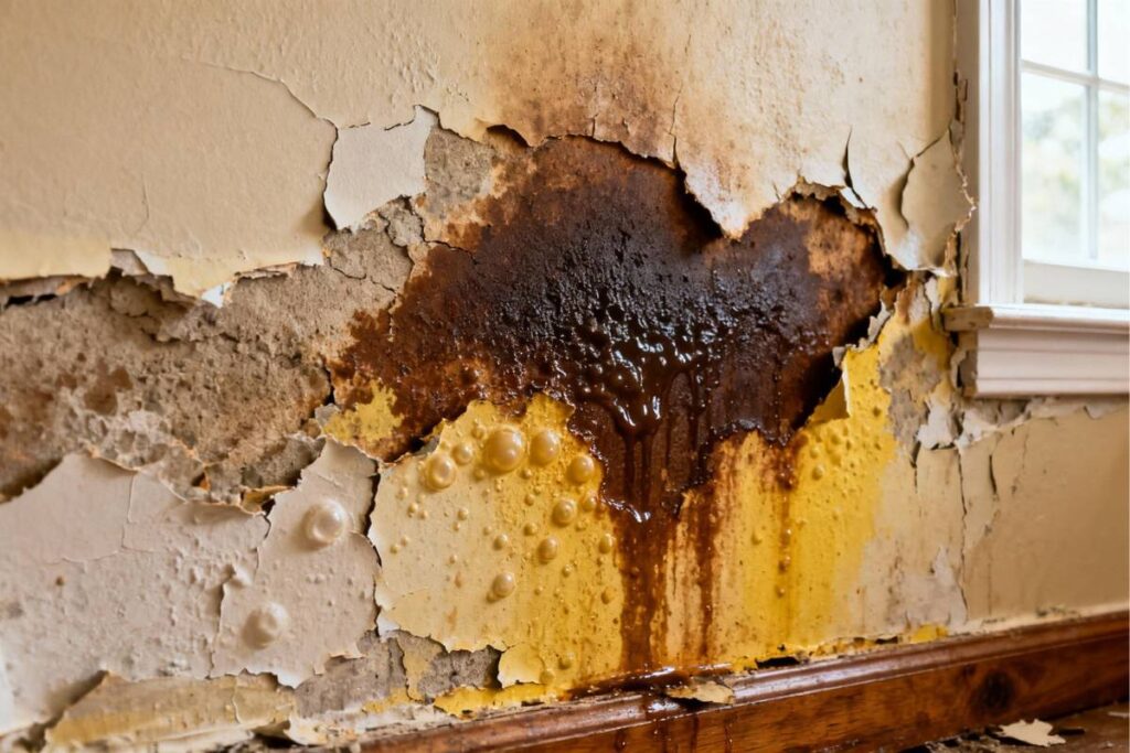 most common fall drywall issues in Corpus Christi - moisture damage and stains