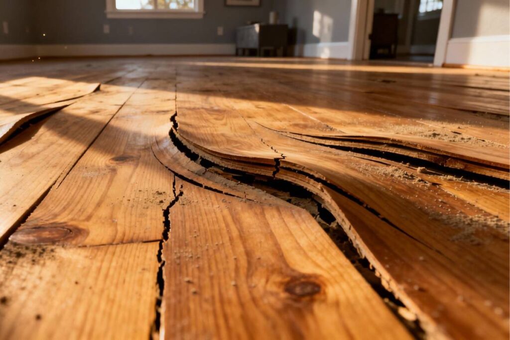 most common tile and flooring issues in Corpus Christi this fall - buckling hardwood floors