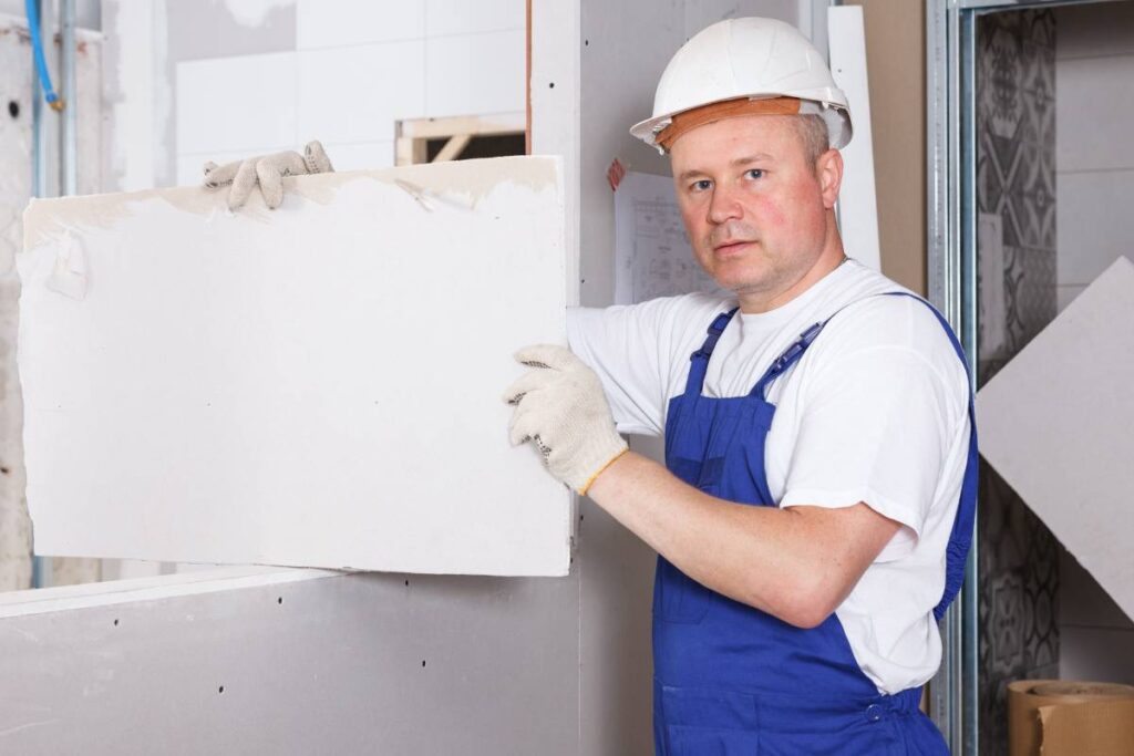 drywall installation in Corpus Christi this spring - worker