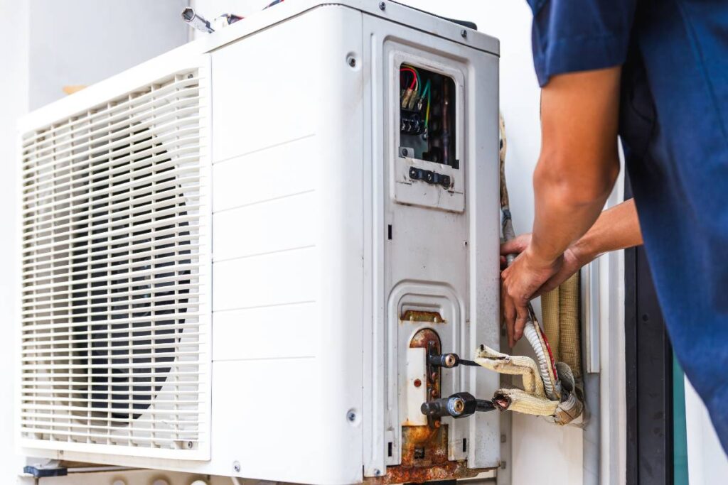 AC repair Corpus Christi - dirty outdoor AC condenser